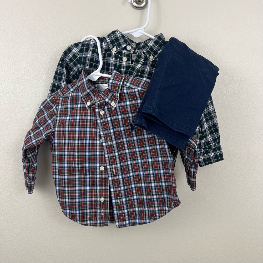 Ralph Lauren Kids 9 Month Bundle Plaid Button-Down Shirts and Dress Pants